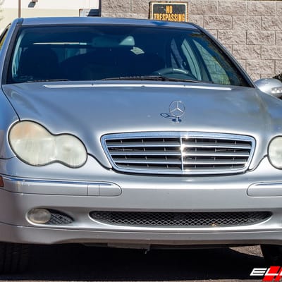 18 inch KMC KM691 Spin Matte Gunmetal on 2002 Mercedes Benz C240
