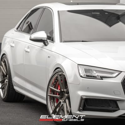 20 inch BC Forged HNR5S Brushed Black w/ Polished Lips on a Lowered 2018 Audi S4