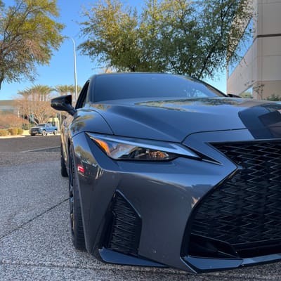 19 Staggered Vossen HF-5 in Gloss Black on a 2024 Lexus IS 350 F Sport