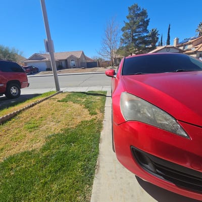 Staggered 20 inch Ace Alloy AFF06 in Gloss Black Milled on a 2011 Hyundai Genesis Coupe w/ Brembo Brakes