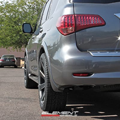 22x9.5 Dub 8-Ball Black/Milled S187 on a Infiniti QX80 w/ Specs