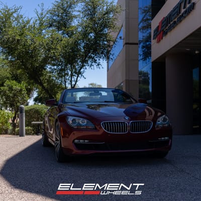 Staggered 22 Inch AXE CF2 in Gloss Black Mirror Face on a 2012 BMW 6 Series