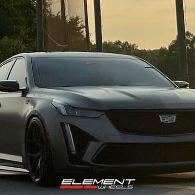 20 inch Staggered Vossen HF-5 in Satin Black  on a 2022 Cadillac CT5-V Blackwing