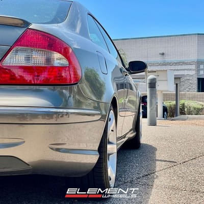 18 inch Staggered MRR VP5 in Gloss Silver Machined on a 2009 Mercedes-Benz CLK550