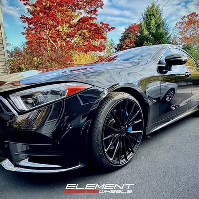 20 Staggered Variant Rian in Satin Black on a 2019 Mercedes-Benz CLS 450