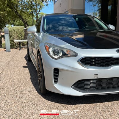 20 Inch Staggered Variant Helium Gloss Bronze on a 2018 Kia Stinger