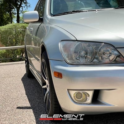 17 Inch Kraze KR194 in Gloss Black w/ Machined Face on a 2003 Lexus IS300