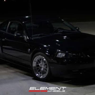 Staggered 18 inch Aodhan DS06 Silver w/ Machined Face on a 2004 Ford Mustang