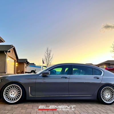 Staggered 20 Inch Avant Garde M540 Machine Silver on a 2020 BMW 7 Series RWD