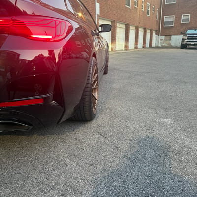 Staggered 20 inch Ferrada Forge-8 FR11 in Brushed Cobre on a 2025 BMW M440i X-Drive Gran Coupe