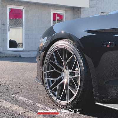 Staggered 20 Inch Avant Garde M520r in Dark Graphite Metallic on a 2017 Ford Mustang GT