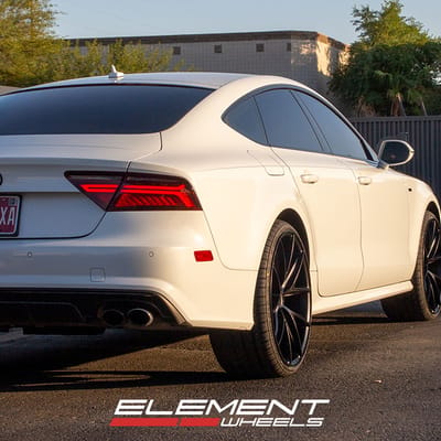 22 inch Niche Misano Satin Black M117 on a 2016 Audi S7