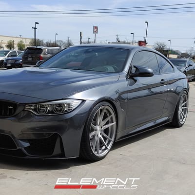 20 inch Staggered Rohana RFX2 Brushed Titanium on a 2015 BMW M4