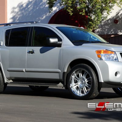 24 inch Asanti AF132 Brushed Face on 2014 Nissan Armada w/ Specs