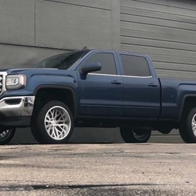 AXE AX1.1 Silver Brushed Milled w/ Mirror Lip (Compression Forged) On A GMC Sierra
