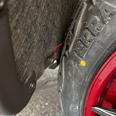 22 inch Fuel Off-Road Catalyst Matte Black w/ Candy Red Lip on a 2024 Chevrolet Silverado 1500 Trail Boss