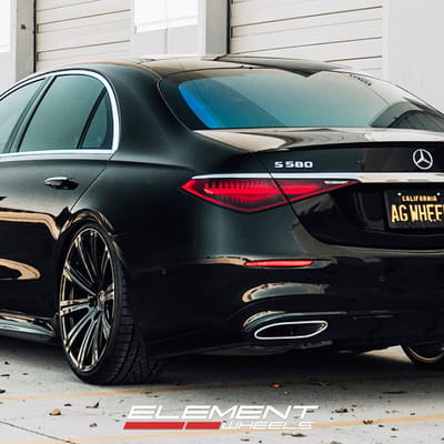 22" Staggered Avant Garde Vanguard on 2023 Mercedes S580 S-Class Lowered