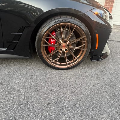 Staggered 20 inch Ferrada Forge-8 FR11 in Brushed Cobre on a 2025 BMW M440i X-Drive Gran Coupe