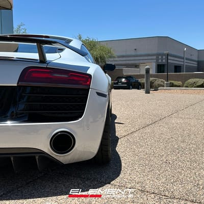 Staggered 19 inch Variant Radon in Gloss Piano Black on a 2008 Audi R8