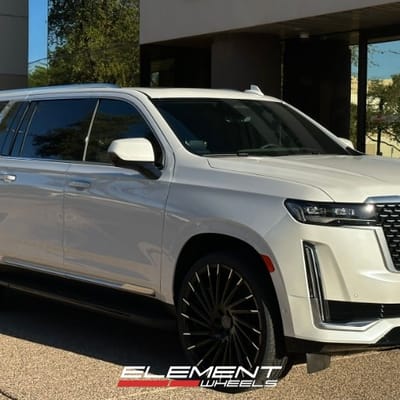 26 inch Lexani Wraith Gloss Black w/ Machined Tips on a 2023 Cadillac Escalade