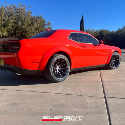 20 inch Ferrada CM2 in Gloss Black Machined w/ Chrome Lip on a 2022 Dodge Challenger (Factory Widebody)
