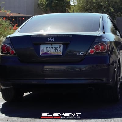 18 Inch Helo He912 Gloss Black on a 2008 Scion TC