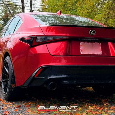 Staggered 19 inch MRR Ground Force GF6 in Gloss Black on a 2024 Lexus IS 350 F Sport AWD