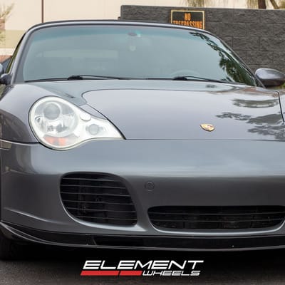 19 inch Staggered Variant Radon Satin Bronze on a 2004 Porsche 911 Turbo Carbiolet