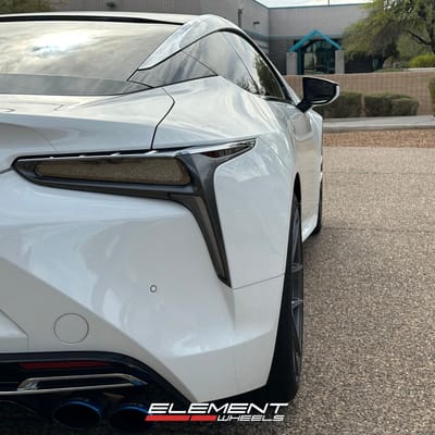 21 inch Staggered Avant Garde M580R Dark Graphite Metallic on a 2021 Lexus LC 500