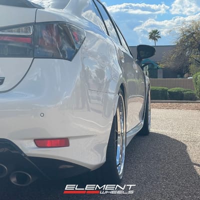 20 inch Staggered Variant SFC-3P in Satin Black on a 2016 Lexus GS-F