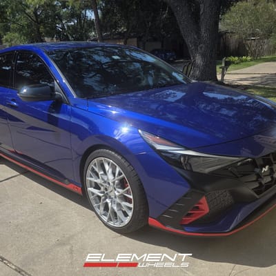 19 inch TSW Sebring in Silver w/ Mirror Cut Face on a 2023 Hyundai Elantra N