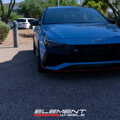 19 Inch Variant Radon in Gloss Piano Black on a 2022 Hyundai Elantra N