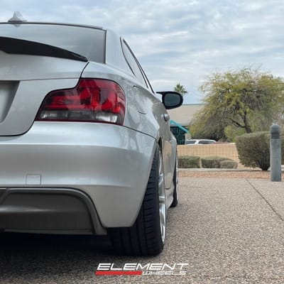 18 inch Staggered VMR V701 Hyper Silver on a 2011 BMW 1 Series