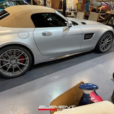 Staggered 20 Variant Wheels Aure in Chrome Powdercoat  on a 2018 Mercedes- Benz AMG GT-C