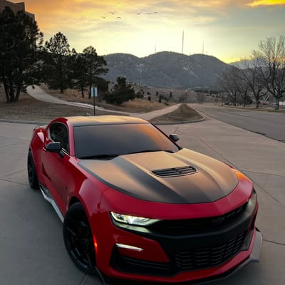 20 inch Staggered Blaque Diamond BD-F25 Gloss Black on a 2021 Chevrolet Camaro SS