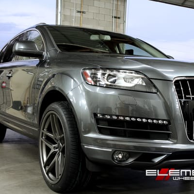 22x10.5 Black di Forza BM7 Titanium on 2014 Audi Q7 w/ Specs