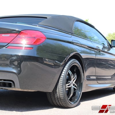 20 inch Staggered 2Crave No-14 Gloss Black w/ Machined Face and Gloss Black Lip on 2014 BMW 650i w/ Specs