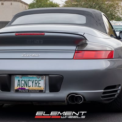 19 inch Staggered Variant Radon Satin Bronze on a 2004 Porsche 911 Turbo Carbiolet