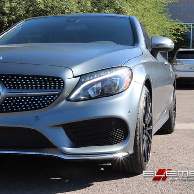 19 inch Staggered Mandrus Rotec Wheels Black on 2017 Mercedes C300 Coupe Base Brakes Specs