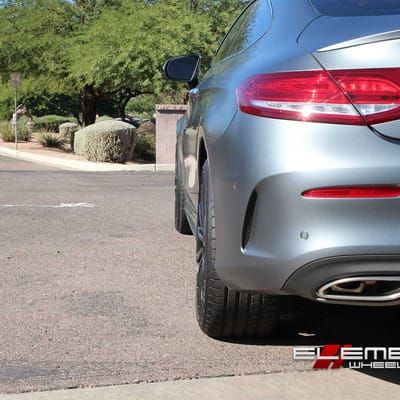 19 inch Staggered Mandrus Rotec Wheels Black on 2017 Mercedes C300 Coupe Base Brakes Specs