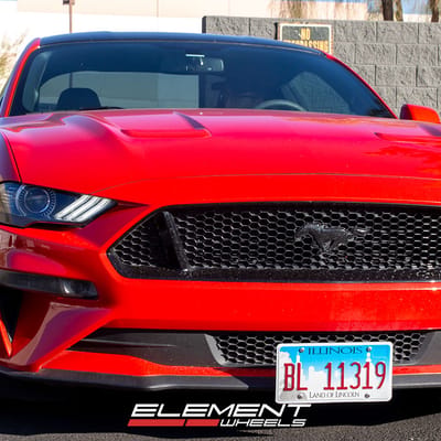 20 inch Staggered XO Madrid Matte Black w/ Milled Spoke & Brushed Tinted Face on a 2018 Ford Mustang