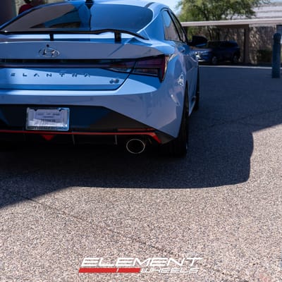 19 Inch Variant Radon in Gloss Piano Black on a 2022 Hyundai Elantra N