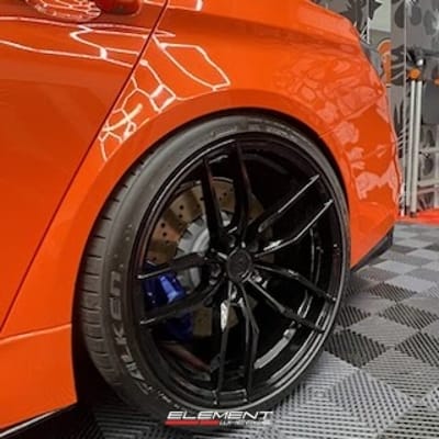 20 inch Staggered Variant Krypton Gloss Black on a 2015 BMW M3