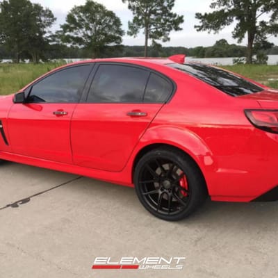 20 Staggered Ace Alloy AFF02 in All Matte Black on a 2017 Chevrolet SS Sport Sedan