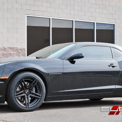 20x10 Blaque Diamond BD6 All Matte Black on 2010 Chevy Camaro SS w/ Specs