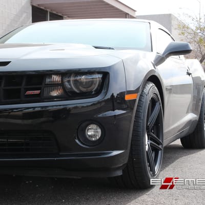 20x10 Blaque Diamond BD6 All Matte Black on 2010 Chevy Camaro SS w/ Specs
