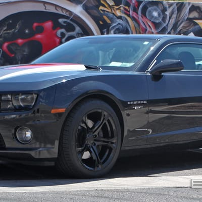 20 inch Staggered Camaro 1LE Replica Wheel 5th/6th Gen Gloss Black (Flow Forged) on a 2012 Chevy Camaro SS w/ Specs