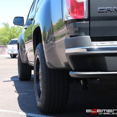 18x9 XD Series XD820 Grenade Satin Black w/Milled Accents wheels on 2016 GMC Canyon (Factory Height) w/ Specs
