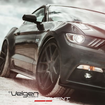 20 inch Staggered Velgen VMB6 Matte Gunmetal on 2015 Ford Mustang GT w/ Specs