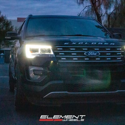 24 inch Element EL11 Gloss Black Milled on a 2017 Ford Explorer